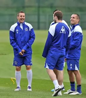 Everton FC: Jagielka in Training at Finch Farm - Barclays Premier League
