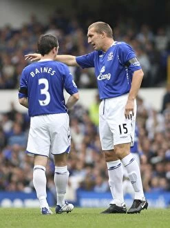 Everton v Blackburn Collection: Everton FC: Leighton Baines and Alan Stubbs in Action Against Blackburn Rovers