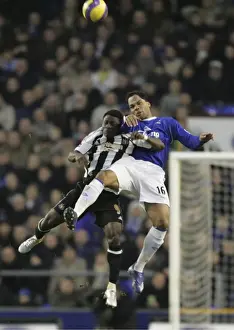 Everton FC: Lescott and Obafemi in Action Against Newcastle United