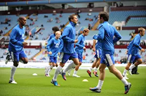 Aston Villa 1 V Everton 3: Villa Park: 25-08-2012 Prints: Everton FC: Phil Jagielka and Teammates Prepare for Aston Villa Clash (25-08-2012)