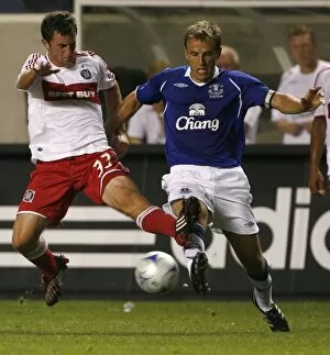 Chicago Fire Gallery: Everton FC Phil Neville struggles with Chicago Fire Stephen King In Bridgeview I