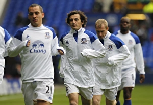 29 October 2011, Everton V Manchester United Prints: Everton FC: Pre-Match Huddle - Osman