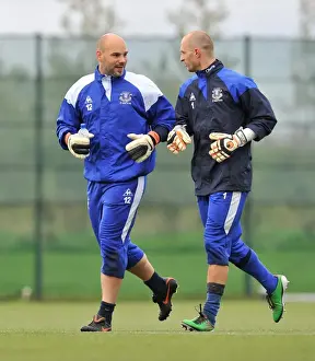 Everton FC: Training with Goalkeeper Jan Mucha at Finch Farm