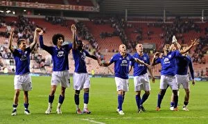 Images Dated 27th March 2012: Everton FC: Triumphant Celebration at Stadium of Light after FA Cup Victory over Sunderland