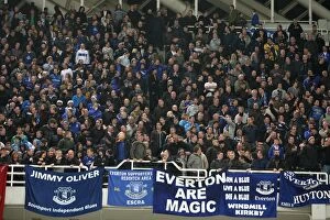 Images Dated 2nd December 2009: Everton FC: Unwavering Support at Olympic Stadium - AEK Athens vs