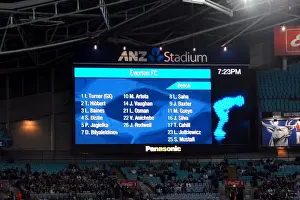 Framed Print : Everton FC vs Sydney FC: Pre-Season Friendly at ANZ Stadium - Scoreboard Framed Print : Everton FC vs Sydney FC: Pre-Season Friendly at ANZ Stadium - Scoreboard