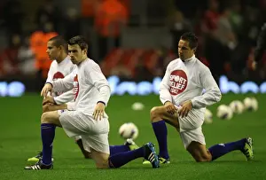 13 March 2012 V Liverpool, Anfield Prints: Everton Football Club: Jagielka and Coleman Preparing for Liverpool Showdown at Anfield (BPL 2012)