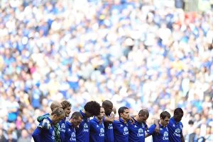 Images Dated 14th April 2012: Everton Football Club Pays Tribute: A Minute's Silence for Hillsborough Victims