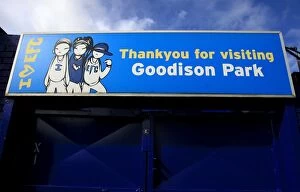 Images Dated 30th November 2010: Everton Football Club: Pride of Goodison Park - Iconic Signage