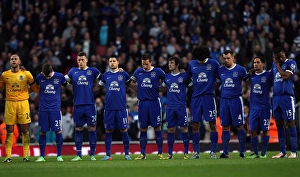 Arsenal 0 V Everton 0 : Emirates Stadium : 16-04-2013 Prints: Everton Honors: Minutes of Silence at Emirates Stadium - Arsenal vs. Everton (16-04-2013)