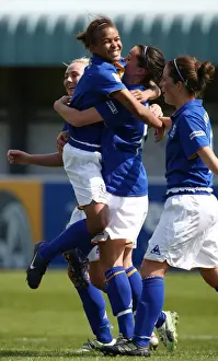 Everton Ladies Prints: Everton Ladies Celebrate Gwen Harries Goal in FA WSL Action vs