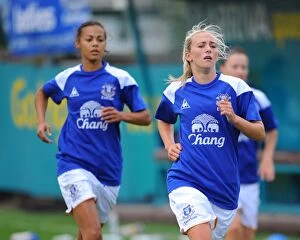Images Dated 7th August 2011: Everton Ladies Gearing Up for FA WSL Clash against Lincoln Ladies at Goodison Park