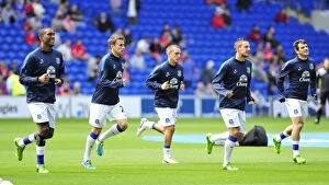 Images Dated 31st August 2013: Everton Players Gear Up for Cardiff City Showdown (31-08-2013)