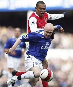 Images Dated 18th March 2007: Everton v Arsenal - Andrew Johnson and Gilberto Silva