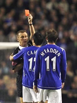 Everton v Arsenal (November) Gallery: Everton v Arsenal Carling Cup Fourth Round Evertons James McFadden is sent off by Referee Graham