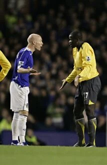 Everton v Arsenal (November) Gallery: Everton v Arsenal Carling Cup Fourth Round Andy Johnson clashes with Arsenals Emmanuel Eboue