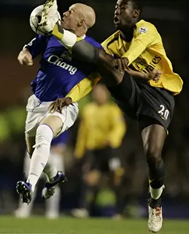 Andy Johnson Prints: Everton v Arsenal Carling Cup Fourth Round Evertons Andy Johnson in action against Johan Djourou