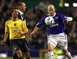 Everton v Arsenal (November) Gallery: Everton v Arsenal Carling Cup Fourth Round Lee Carsley and Mathieu Flamini