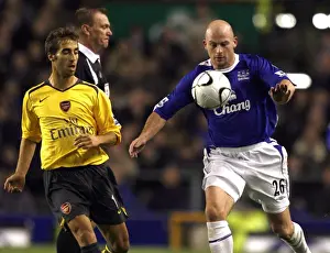 Everton v Arsenal Carling Cup Fourth Round Lee Carsley and Mathieu Flamini