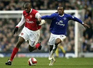 Images Dated 18th March 2007: Everton v Arsenal - Manuel Fernandes and Arsenals Abou Diaby