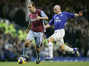 Everton v Aston Villa Aston Villas Gavin McCann and Evertons Lee Carsley