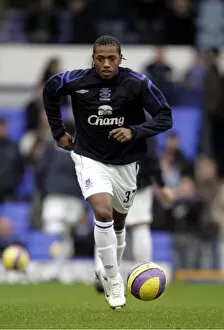 Images Dated 10th February 2007: Everton v Blackburn - Manuel Fernandes warms up