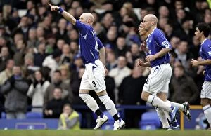 Andy Johnson Collection: Everton v Blackburn Rovers Andrew Johnson celebrates after scoring