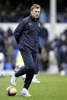 Everton v Blackburn Gallery: Everton v Blackburn Rovers - David Moyes during the warm up