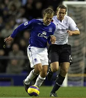 Images Dated 18th November 2006: Everton v Bolton - Evertons Phil Neville and Boltons Kevin Davies