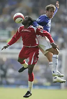 Everton v Charlton Athletic Alexandre Song and Phil Neville