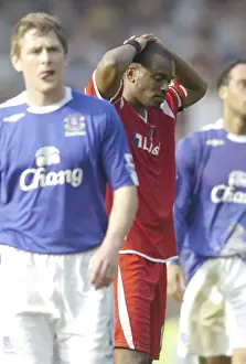 Everton v Charlton Athletic Darren Bent at the end dejected