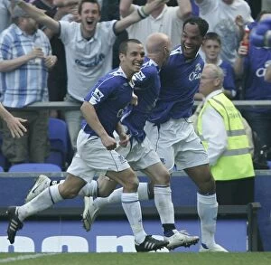 2007 Collection: Everton v Charlton Athletic Joloeon Lescott celebrates scoring the first goal