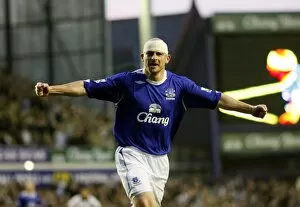 Images Dated 6th April 2007: Everton v Fulham Lee Carsley celebrates his goal for 1-1