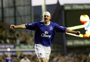 Everton v Fulham Gallery: Everton v Fulham Lee Carsley celebrates his goal for 1-1
