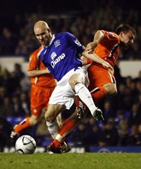 Everton v Luton Gallery: Everton v Luton Town - Goodison Park - 24 / 10 / 06 Evertons Andrew Johnson is brought down for a