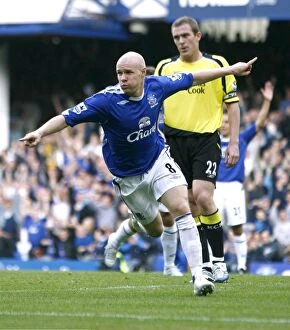Images Dated 30th September 2006: Everton v Manchester City Evertons Andrew Johnson celebrates scoring their first goal