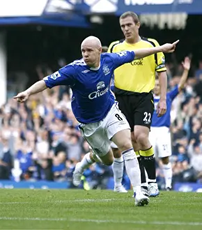 Everton v Manchester City Evertons Andrew Johnson celebrates scoring their first goal