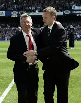 Images Dated 28th April 2007: Everton v Manchester United Sir Alex Ferguson and David Moyes shake hands before the match