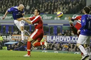 Lee Carsley Gallery: Everton v Middlesbrough Lee Carsley has a header on goal