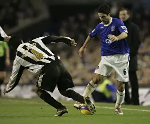 Everton V Newcastle United Prints: Everton v Newcastle United - Mikel Arteta and Newcastles Nolberto Solano