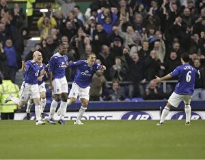 Images Dated 30th December 2006: Everton v Newcastle United Victor Anichebe celebrates after scoring with team mates