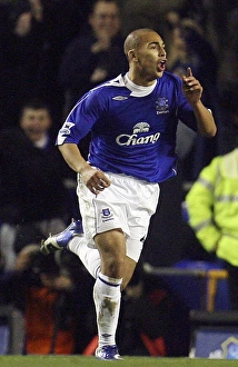 Everton v West Ham United Gallery: Everton v West Ham - Evertons James Vaughan celebrates after scoring his teams second goal