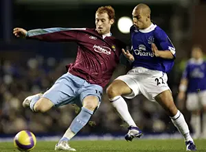 Everton v West Ham - James Collins and Evertons James Vaughan