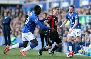 Images Dated 30th April 2016: Everton vs AFC Bournemouth: Lukaku and Ritchie Clash in Premier League Battle at Goodison Park