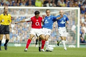 Everton 1 Arsenal 4 15-8-04 Collection: Everton vs Arsenal, August 15, 2004 - Intense Moment from the Barclays Premiership Season 04-05