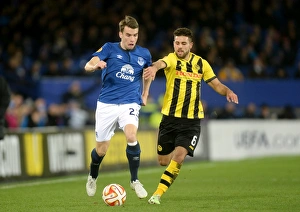 Framed Print : Everton vs BSC Young Boys: Coleman vs Bertone - Europa League Clash at Goodison Park Framed Print : Everton vs BSC Young Boys: Coleman vs Bertone - Europa League Clash at Goodison Park