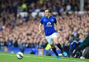 Images Dated 30th August 2014: Everton vs Chelsea Showdown: Leighton Baines in Action at Goodison Park