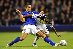 Carling Cup Prints: Everton vs Chelsea Showdown: Rodwell vs Malouda at Goodison Park - Carling Cup Fourth Round