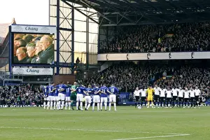 19 March 2011 Everton V Fulham Prints: Everton vs Fulham: A Moment of Silence for Japan (Barclays Premier League)