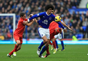 Everton 2 V Liverpool 2 : Goodison Park : 28-10-2012 Prints: Everton vs Liverpool: A Thrilling Barclays Premier League Draw - Fellaini's Battle